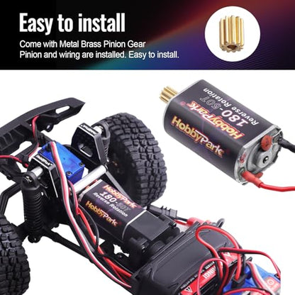 HobbyPark High Torque 180 50T Brushed Motor with 11T Pinion Gear for Traxxas TRX4M Upgrades 1/18 RC Crawler Car Aceessories