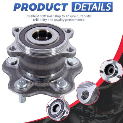 512388 FWD Models Only Rear Wheel Bearing Hub Assembly ABS 5 Lugs 2 PCS | Only for FWD & 4-Wheel ABS, Fits 2007-2018 Nissan Altima, 2013-2016 Pathfinder, Rear Wheel Hub Bearing with ABS Sensor - size: 512388/2PCS