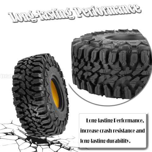 RC 1.9In Soft Rubber Wheel Tires for 1/10 RC Crawler Car SCX10 SCX10 II 90046 SCX10 III AXI03007 SCX10 Pro TRX4 TRX6 D90 Gen7/8 VS4-10 MST CFX,BRCatWPark 4Pcs Soft Rubber Wheel Tires-(D) - style: 4Pcs 1.9 Rubber Wheel - (D)