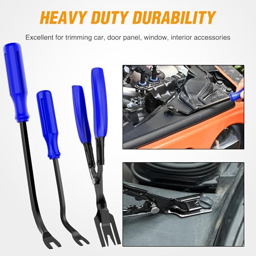 GOOACC 330Pcs Trim Removal Tool Auto Push Pin Bumper Retainer Clip Set | Fastener Terminal Remover Tool Adhesive Cable Clips Pry Kit Car Panel Radio Removal Auto Clip Pliers Blue - color: 330Pcs Clips Removal Kit Blue