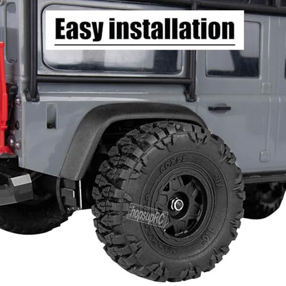 RC 1.0" Plastic Wheel hub and Tire for 1/18 TRX4M 1/24 SCX24 FCX24 Scale RC Crawler Car.Crawler Tires Wheels,4PCS.(Black-A)