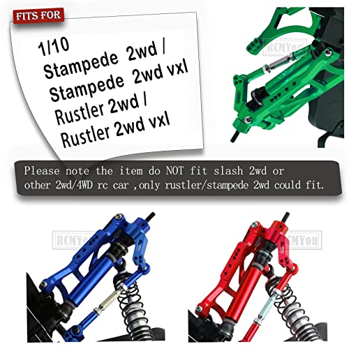 RC Aluminum Front Rear Suspension A-Arms Upgrades Part for 1/10 Rustler VXL & XL-5 / Stampede VXL & XL-5 2WD,Alloy Arms Hop Ups w/Tie Bar,Replace 3631 3655,Navy Blue - color: Navy Blue