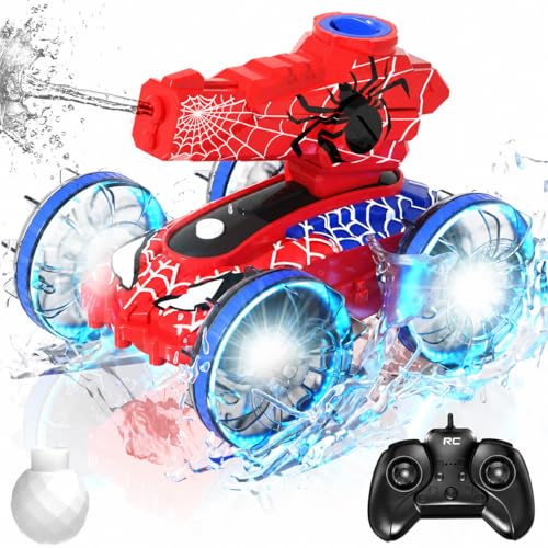 Amphibious Remote Control Car with Water Gun, Waterproof Spider RC Cars & RC Boat for Kids, Pool & Beach Toy for Outdoor Indoor Play 3 4 5 6 7 8 9 Years Old Boy Birthday Summer Gifts