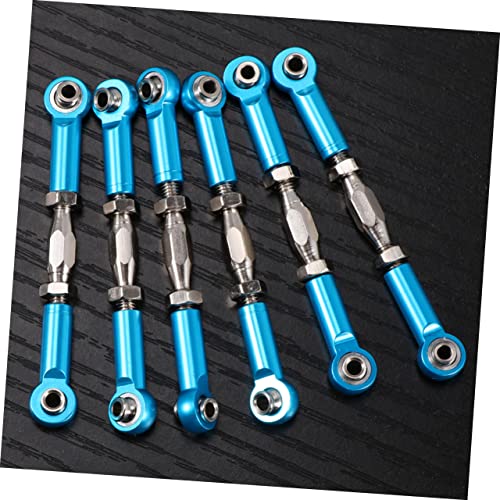6pcs Aluminum Turnbuckle Rods for Rc Epxhsp Racing Trucks and Buggies Linkage Upgrade Parts - color: Blue