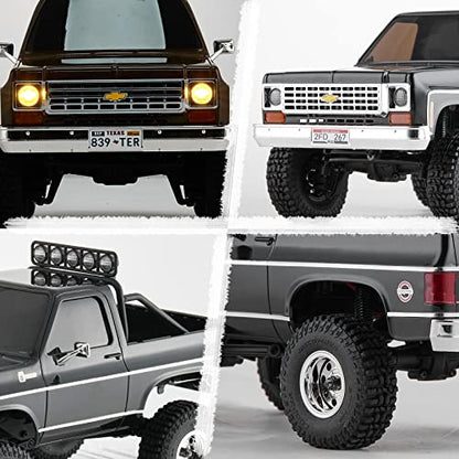 BEEZRC FMS 1/24 FCX24S Chevy K5 Blazer S RC Crawler, Officially Licensed RC Rock Crawler, RC Pickup Truck SUV, 4WD 2.4GHz Hobby RC Model, 8km/h Mini Car,Off-Road Remote Control Car for Adults(Black) - color: Black