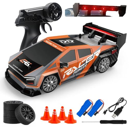 RC Drift Car, 1:24 Scale Remote Control Vehicle for Kids,2.4GHz 20KM/H 4WD High Speed RC Cars with LED Light, Two Batteries & Drifting Tires Racing Sport Toy Cars for Adults Boys Girls Kids 8603OG - style: 8603-Orange