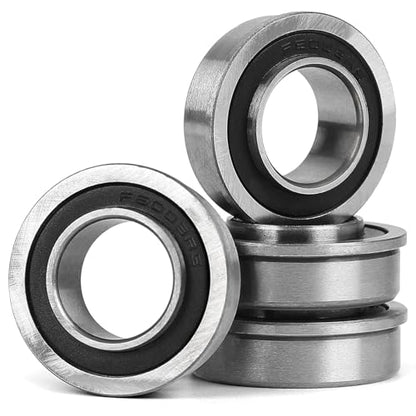 (4 Pack) GICOOL 3/4" Bore Sealed Flange 9Cr18 Steel Ball Bearing, with 19mm ID x 35mm OD x 13mm W for Wheelbarrow, Lawnmower, Hand Trolley, Cart, NHS Tire & Wheels - size: ID 3/4" x OD 1-3/8"