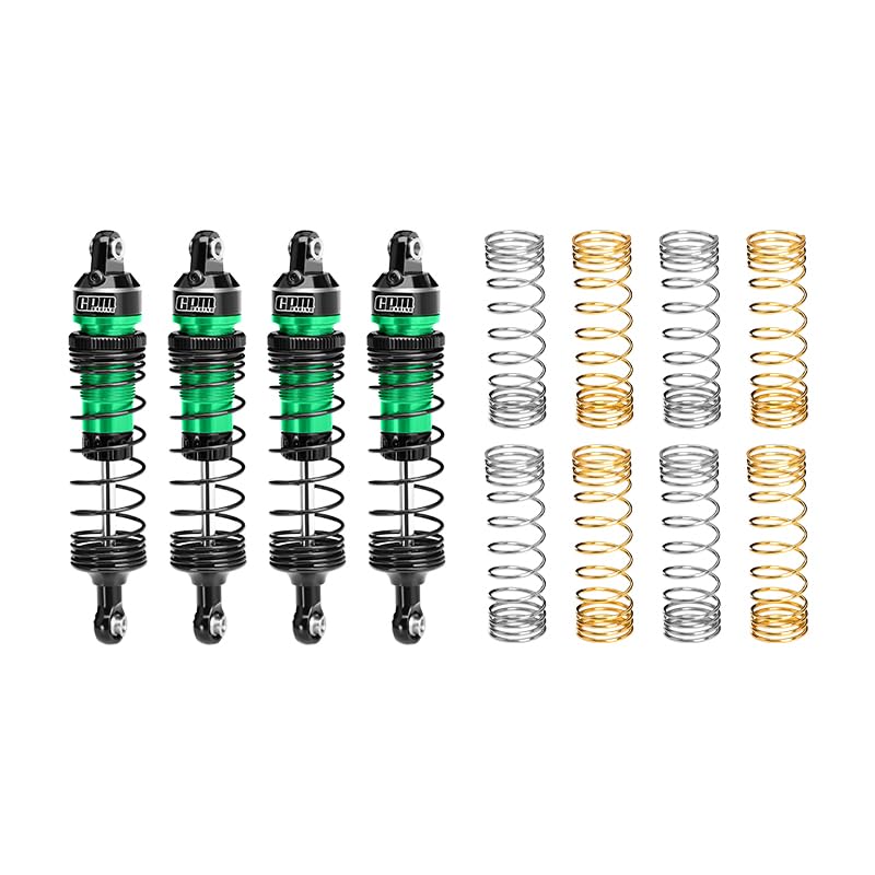GPM Alloy Front And Rear Adjustable Spring Shock 87mm For Mini Maxx Monster Truck-107154-1 (Green) - color: Green