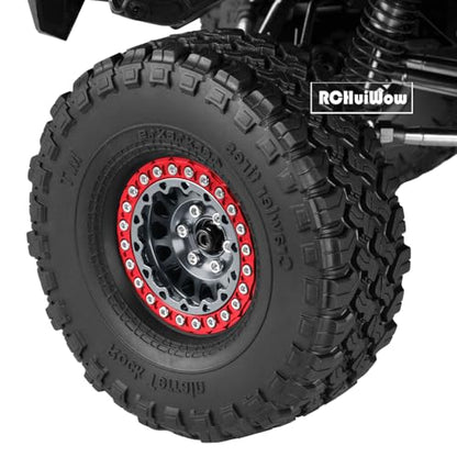 RC 1.9 Beadlock Wheels for 1/10 RC Crawler TRX4 TRX6 SCX10 90046 AX103007 VS4-10 MST CFX RC4WD D90 Red cat Gen8 7,Alloy Aluminium 1.9 rc Beadlock Rims 1.9 rc Wheels,4PCS,Titanium - color: Titanium(4pcs)