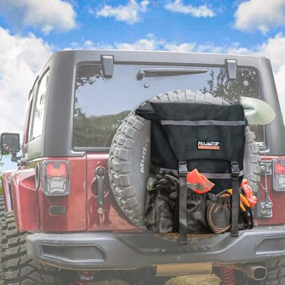 ALL-TOP Spare Tire Trash Bag, Heavy Duty Truck Tailgate Trash Bag, Cargo Storage Bag for Jeep, Truck, SUV or Car, Fit up to 40'' Tire (Carbon Black) - color: BLACK