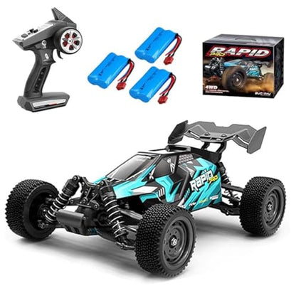 1/16 Brushless High Speed Fast RC Cars for Adults, 43+ mph Waterproof RC Monster Trucks, 4x4 Off Road All Terrain, 3 Batteries(Blue) - color: 16201pro,3 Batteries(blue)