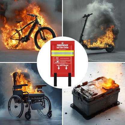 Lipo Battery Fireproof Cover Battery Safe Blanket for Ebike and Escooter Storage,Charging and Discharging, EV Fire Blanket for Lithium Battery (79x98 inch) - color: 79x98 Inch