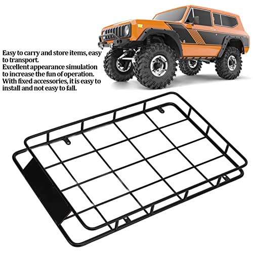 RC Roof Luggage Rack, RC Iron Roof Rack RC Car Luggage Carrier for Axial SCX10 1/10 RC Crawler Upgrade Parts