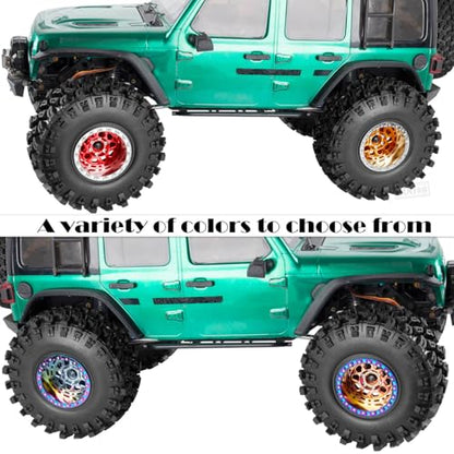 RC Aluminum 2.2 Inch Wheel Rims Tires for 1/10 SCX10 II 90046 SCX10 III AXI03007 TRX4 TRX6 VS4-10 Gen8 MST CFX D90 RC Crawler Car, Beadlock Wheel, Bronze - color: Bronze (2.2 Tires Wheels)