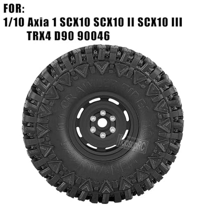 (4PCS) Aluminum 1.9 Beadlock Wheel Rims Heavy Duty for 1/10 SCX10 SCX10 II SCX10 III TRX4 D90 90046.Wheels Rim 1.9inch Beadlock Tires Wheel Hub Rim,Black - color: Black（4PCS）