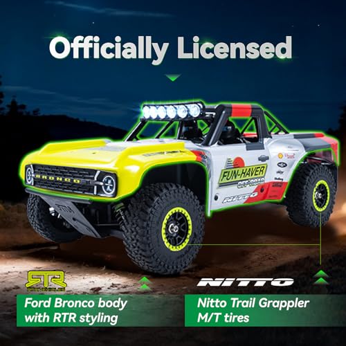 BEEZRC FMS 1/18 FSC18 Ford Bronco RTR EB RC Short Course Truck High Speed RC Off-Road Brushless 4x4 RC Truck RC Car Hobby RC Waterproof Remote Control Car for Adults Racing Livery 2024 RS(No Battery) - color: 2024