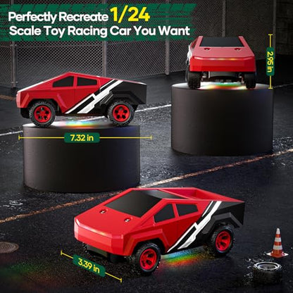 HOMETALL Remote Control Car RC Trucks - 2WD RC Truck Toy RC Cars for All Terrain, 1/24 Scale Pick-up Hobby Monster Truck Toys 2.4GHz Off-Road Vehicles Kids Gifts for Boys/Girls Age 3+, Red - color: Red
