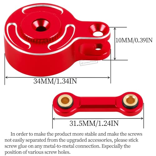 RC Direct Mount Servo Saver 23T Spline Upgrades Part for 1/10 Big Rock 3S BLX,Granite/Senton/Vorteks 3S BLX &Mega550,Kraton/Outcast 4S BLX,Alloy Servo,Replace ARA340181,Red - color: Red(1set)