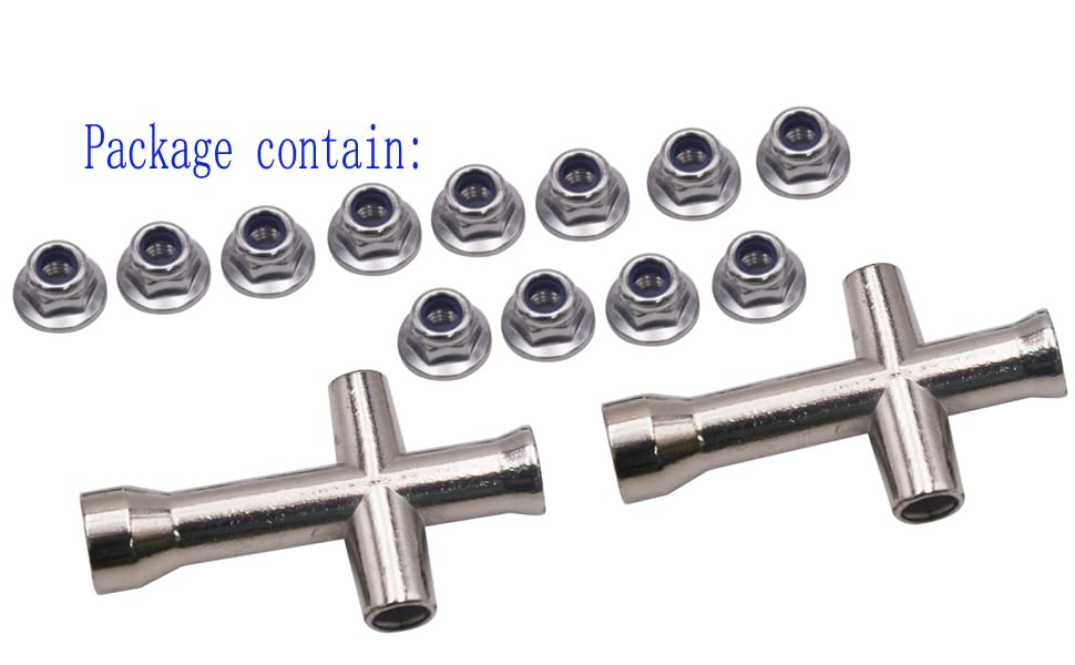 Blomiky 12 Pack 7mm M40 Wheel Lock Nut 25-WJ02 and 2 Pack 7MM Wrenches Spare Part for H14BM 14210 14211 16208 H16 H16PL 9125 Q903 RC Car RC Truck / 9125 Locknut 2
