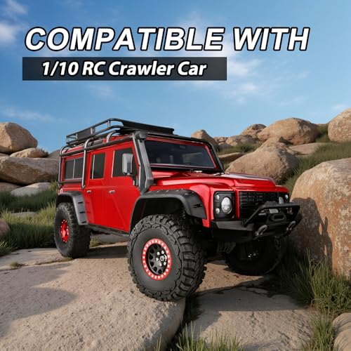 Hobbypark 4.4 Inches Tall RC 1.9 RC Crawler Tires Soft Rubber Good Grip for 1/10 Scale TRX4 Axial SCX10 Redcat Gen 8 RC4WD Rocks Mud Dirt fit 1.9 Beadlocks Wheels w/Foam, 4PCS