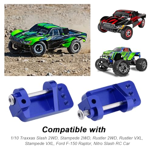Hobbypark Aluminum Alloy Caster Blocks for RC 1/10 Traxxas 2WD Slash, Stampede, Rustler, Nitro Slash, Replacement of Part 3632 (Navy Blue) - color: Navy Blue