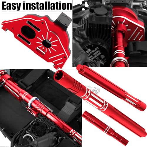 Upgrade Parts for 1/10 Granite/Senton 3S BLX Mega 550,Shocks&Gearbox&Arms&Caster Blocks hubs&25T Servo Saver&Steering Bellcranks&CVD&Support&Transmission&Center Driveshafts&Links,Red - color: Red(for 1/10 arrma)