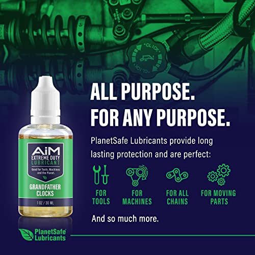 AiM Clock Oil & Cleaning Kit - 1 oz - High-Performance Clock Oil for Grandfather Clocks - Includes Pen Oiler - Essential for Antique Clock Care & Maintenance - Made in the USA - size: 1 oz Clock Oil
