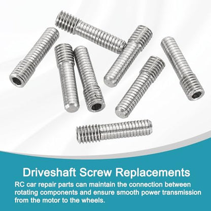 MECCANIXITY 8 Pack Driveshaft Screw Pins, M3x12x4.5mm Universal Stainless Steel Drive Shaft Screw Pins, RC Car Repair Parts for Electric Car/Truck Replacement - size: M3x12x4.5mm