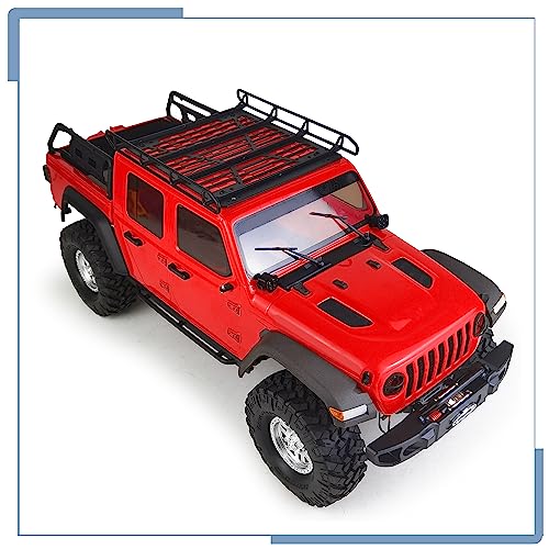 Stainless Steel Roof Luggage Rack with Lights Bar | For 1/10 RC Crawler Car SCX10 III, Upgrades