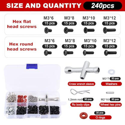 Aluminum Alloy RC Car Repair Work Stand Hobby Tool Set 360 Degree Rotation Lift/Lower and RC Screws Kit Repair Tool Box for 1/8 1/10 1/12 1/16 1/18 RC Car Truck Buggy Models (Red) - color: Red
