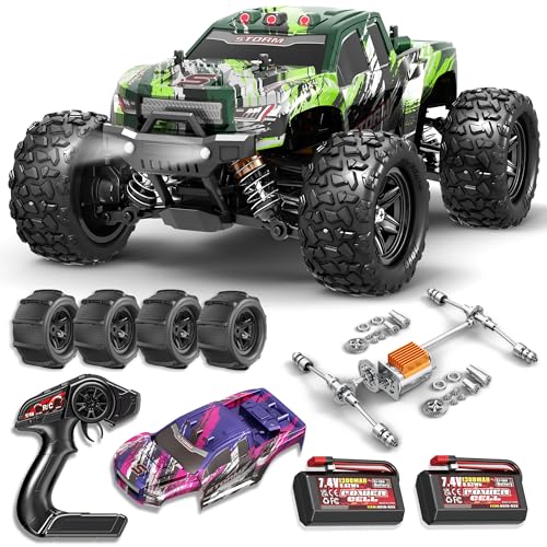 1:18 All Terrain RC Car for Adults & Boys (HS18-05), 4WD Off-Road RC Truck High Speed Fast 40+ KPH, 4X4 Waterproof Remote Control Car with 2 Rechargeable Batteries