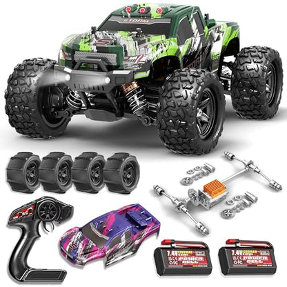 1:18 All Terrain RC Car for Adults & Boys (HS18-05), 4WD Off-Road RC Truck High Speed Fast 40+ KPH, 4X4 Waterproof Remote Control Car with 2 Rechargeable Batteries