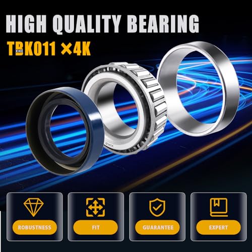 XiKe 4 Sets Boat Trailer Wheel Bearings LM11949 LM11910 | Trailer Hub Kit Fits for 3/4" Axles, Includes 11174TB Seal, OD 1.78" Dust Cover, Cotter Pin - size: LM11949/10 + Seal ID 1.125'', style: Pack 4 Set