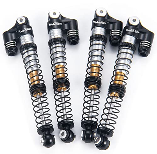 Powerhobby 1/24 Axial SCX24 Aluminum 58mm Long Travel Shocks (Black) - color: Black