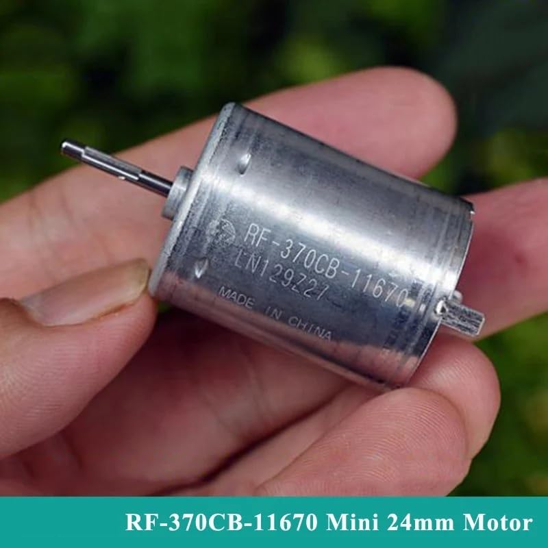 Mini 370 Motor DC 12V-24V 6000RPM 24mm Precious Metal Brush Splined Shaft for Toy Car Door Window Actuator Engine