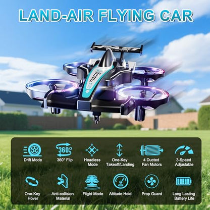 2-in-1 RC Car Airplane for Land and air for Kids Adults 6+ | ABS RC Plane Car Jet Mini Drone, Transformable Remote Control Car & RC Plane, Racing Car Stunt Plane, Gift Toys for 6-12 - size: Racing Car