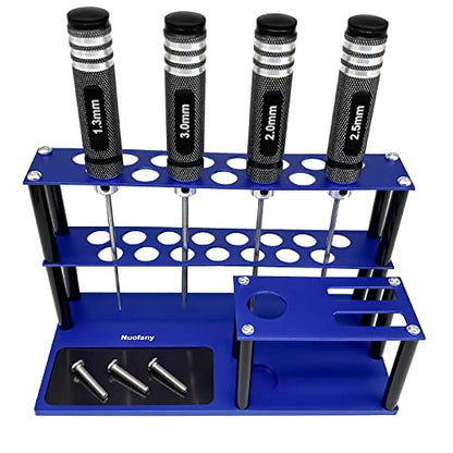 Screwdrivers Organizer Kit - RC Tools with Built-in Screw Tray, Hex Cross Screw Driver, Pliers - Storage Rack - color: Blue