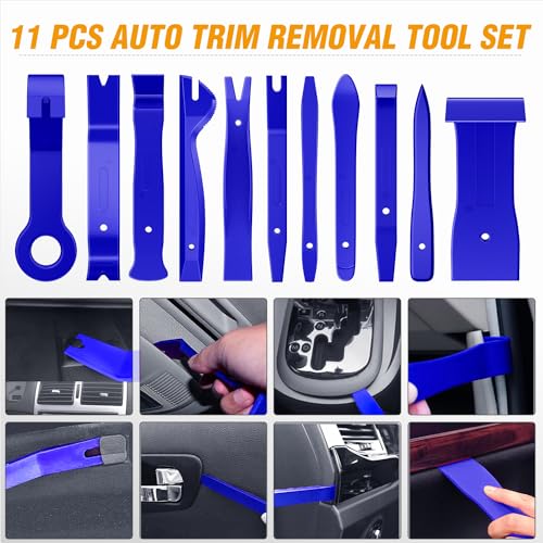 GOOACC 330Pcs Trim Removal Tool Auto Push Pin Bumper Retainer Clip Set | Fastener Terminal Remover Tool Adhesive Cable Clips Pry Kit Car Panel Radio Removal Auto Clip Pliers Blue - color: 330Pcs Clips Removal Kit Blue