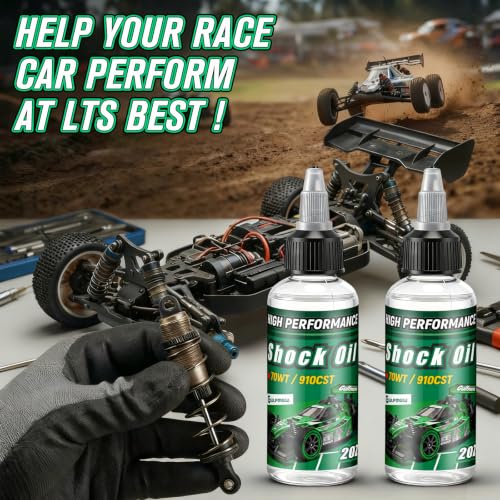 2 Bottles Racing Silicone Shock Oil 70WT 910CST | RC Car Shock Oil for Lubricating R/C Radio Controlled Cars and All Types of Vehicles, RC Shock Oil, Does Not Evaporate