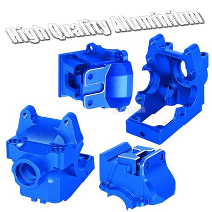 Aluminium Transmission Gearbox Upgrades Part for 1/10 Slash/Rustler/Stampede/Jato VXL 4X4 4WD,XO-1,RC Front Rear Gearbox & 37T Differential Gear,Replace #6880#6881,Navy Blue - color: Navy Blue - (Upgrades)