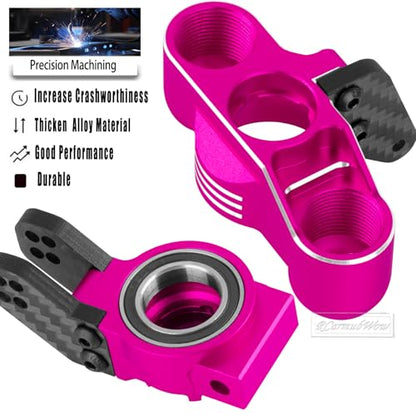 RC Upgrades Part for 1/8 Typhon 6S BLX,Alloy Front Rear Suspension Arms,Turnbuckles Links,Front Knuckles Steering Blocks &Rear Hub Stub Axle Carriers,Wing Mount &Wheelie Bar Set,Pink - color: Pink(1set)