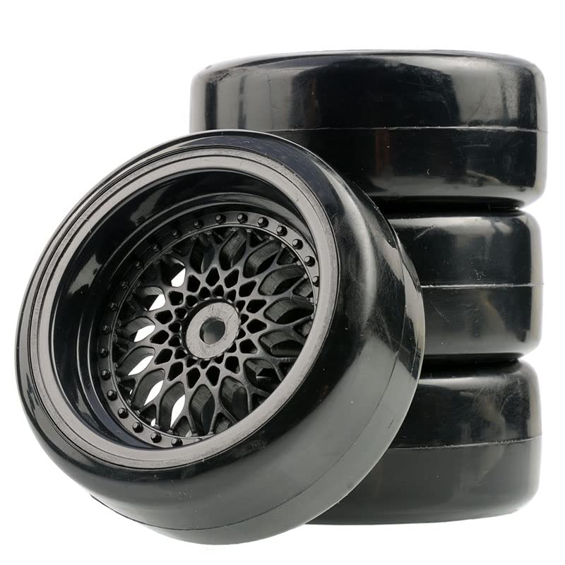 1/10 Drift Car Tires Set, Diameter 63mm RC Car Road Wheels and Tires with 12mm Hex RC Drift Car Tires Offset 3/6/9mm Fit for HSP HPI Sakura RC Car Accessories (Color : Offset 6mm) - color: Offset 6mm