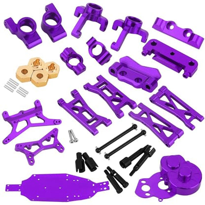 Steering Knuckle Models For Losi Micro B 2WD RTR 1/24 Steering Blocks C Hubs Suspension Arms Bulkhead Shock Mount CVD Shaft RC Car For Buggy Upgrade Parts(Purple) - color: Purple