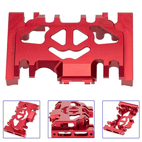 Aluminum Alloy Gearbox Mount Base Chassis Skid Plate Compatible with 1/10 Traxxas TRX4 TRX-4 82056-4 Defender Bronco Blazer G500 RC Car Upgrade Parts (Red)