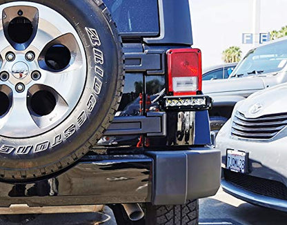 iJDMTOY Below Taillamp Mount Mini SR LED Light Bar Kit Compatible with Jeep 2007-17 Wrangler JK, Includes 30W LED Lightbar, Tail Light Moun Brackets & On/Off Switch Wiring Kit
