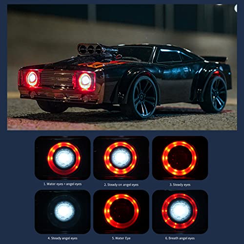 GoolRC RC Drift Car, 1:16 Scale Remote Control Car, 4WD 35KM/H High Speed Racing Car, 2.4GHz RC Drifting Car for Adults with Cool LED Lights, Extra Drift Tires and 2 Batteries (Red) - color: Red, size: 2 Batteries