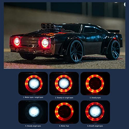 GoolRC RC Drift Car, 1:16 Scale Remote Control Car, 4WD 35KM/H High Speed Racing Car, 2.4GHz RC Drifting Car for Adults with Cool LED Lights, Extra Drift Tires and 2 Batteries (Red) - color: Red, size: 2 Batteries