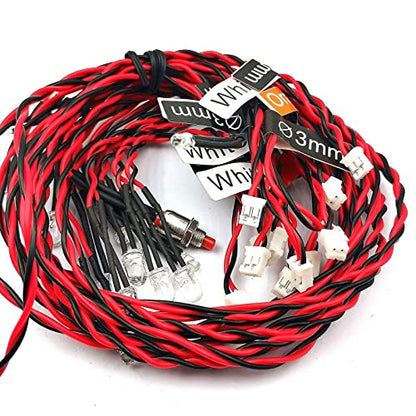 FainWan Rc Car Headlights Taillight Rc Truck Led Lights Flashing Light Lamp 12 LED 5 Operation Modes Compatible with 1/10 Rc Trucks, Crawler, Off-Road, Sport Racing