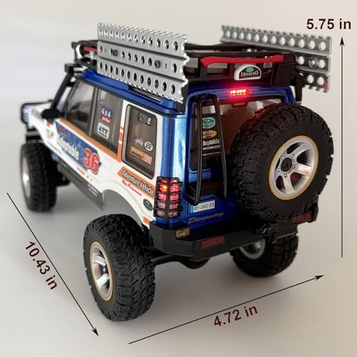 WPLDEWAN RC Rock Crawler RC Truck 4x4 1/18 Scale Remote Control Truck RTR | All Terrain Car Off Road Hobby Climber for Adult with Proportional Control 3 Speed Light System LR1801