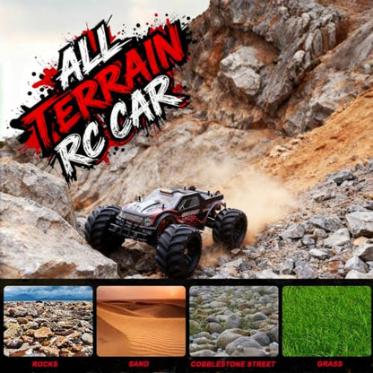 JLBRACINGRC 1/10 Brushless RC Cars for Adults, 80+ KPH, 4WD RC Trucks |120A ESC Monster Trucks, All-Terrain Off-Road Big Remote Control Car,IPX7 Waterproof Hobby RC Cars Gift